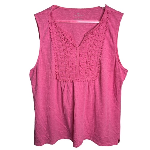 Pink Embroidered Talbots Tank Top - Picture 1 of 6